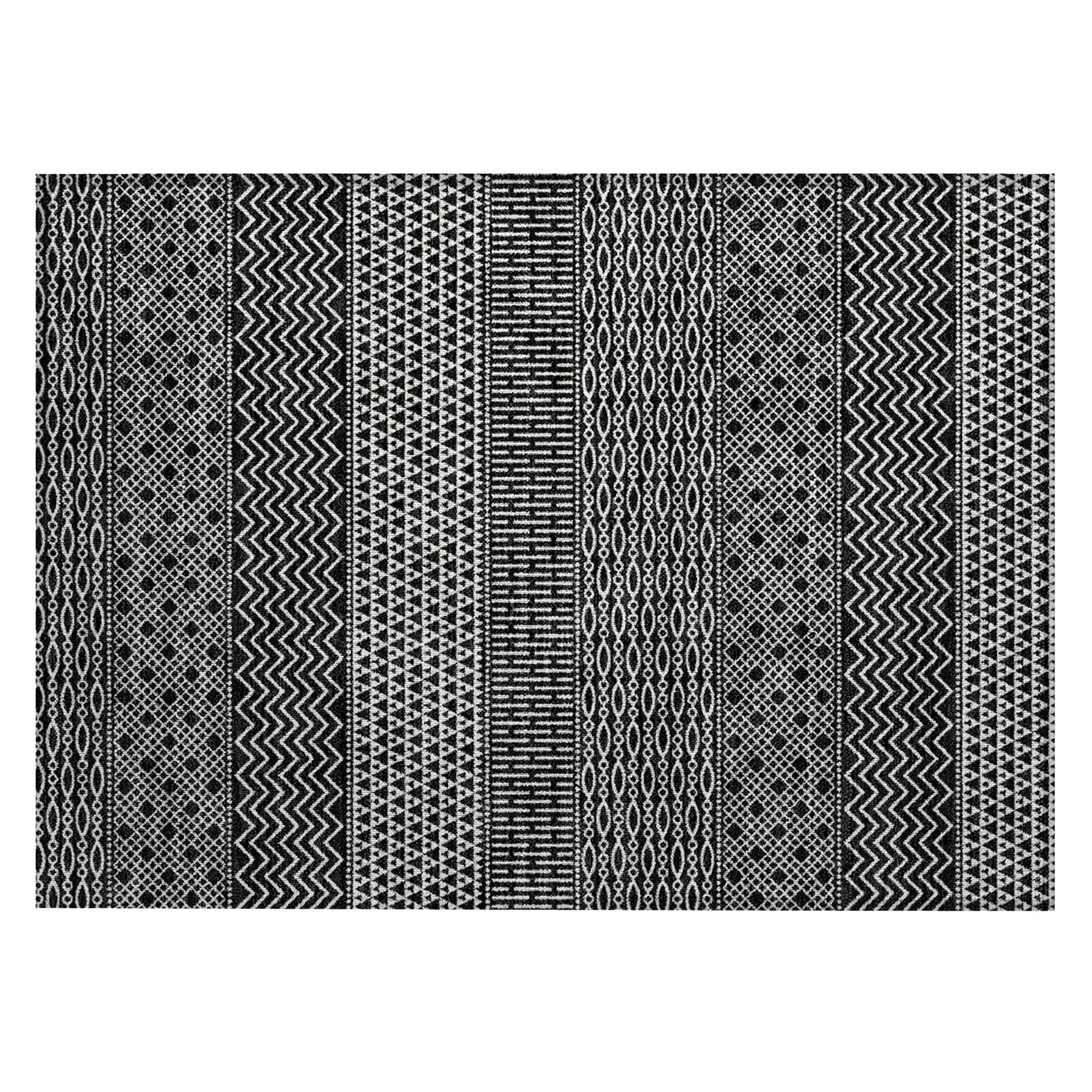 Tapis Chantille moderne à rayures, lavable en machine, pour intérieur et extérieur