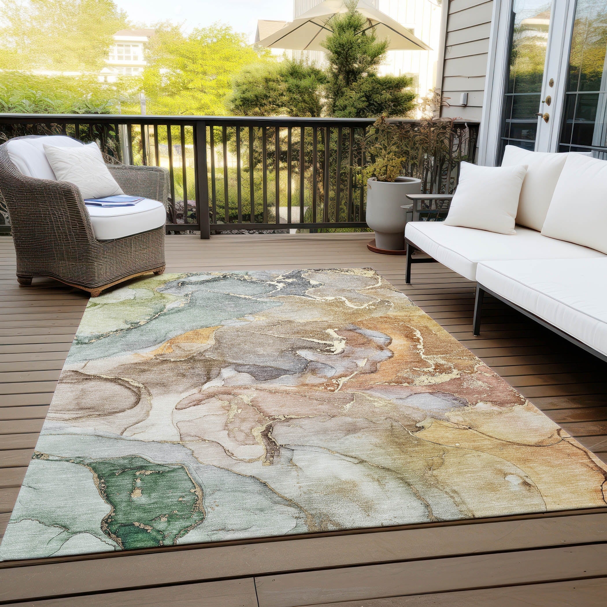 Tapis aquarelle Chantille lavable en machine pour intérieur/extérieur