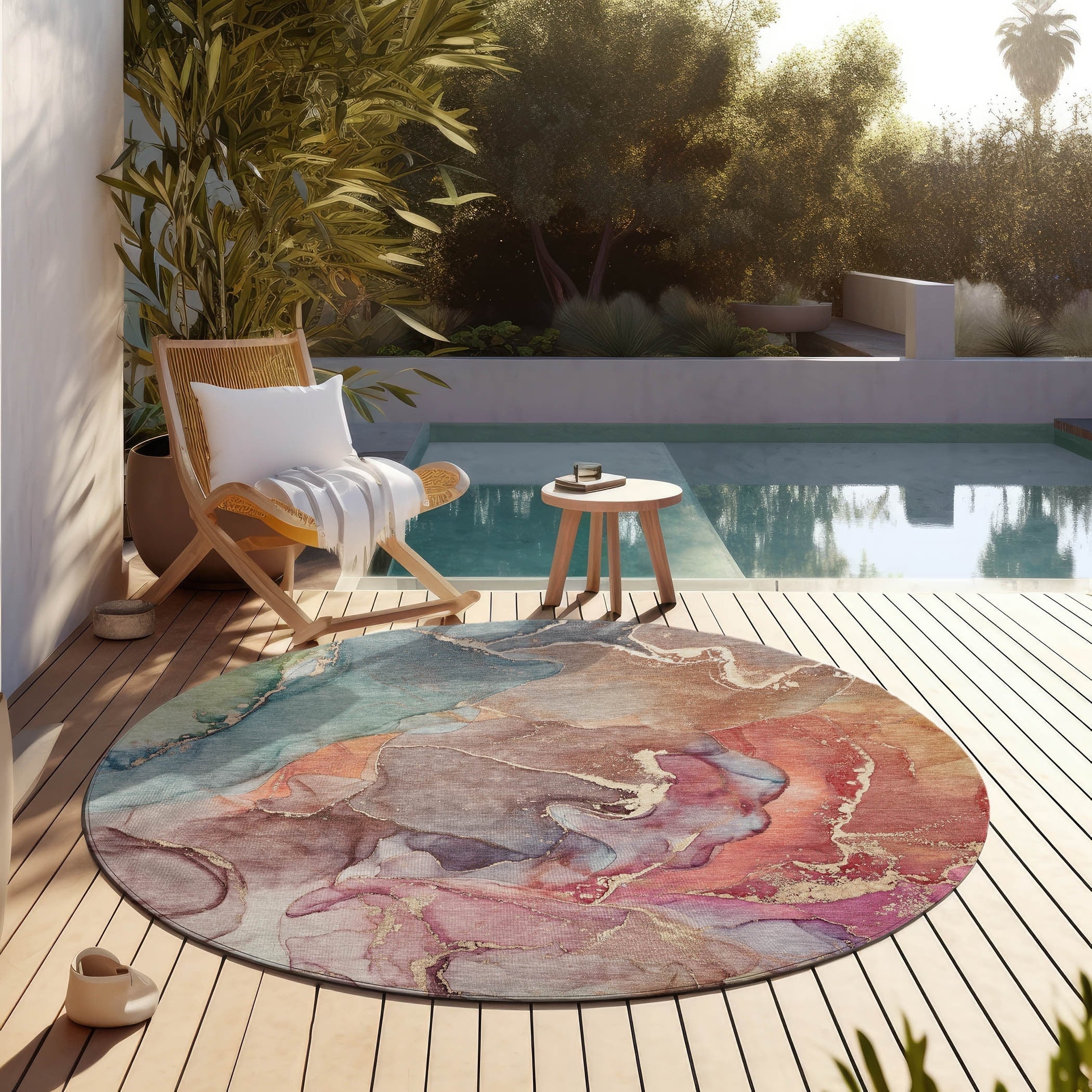 Tapis aquarelle Chantille lavable en machine pour intérieur/extérieur