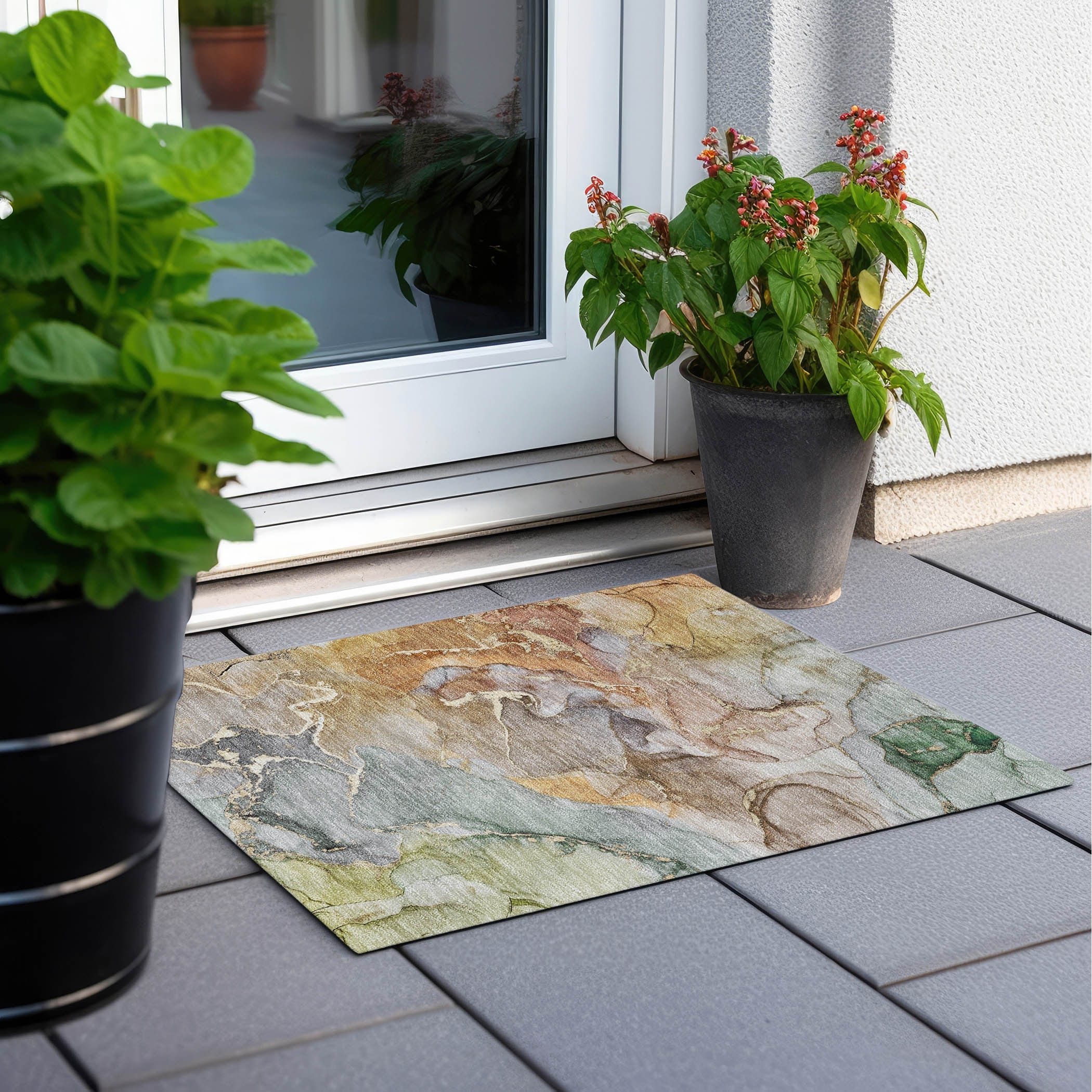 Tapis aquarelle Chantille lavable en machine pour intérieur/extérieur
