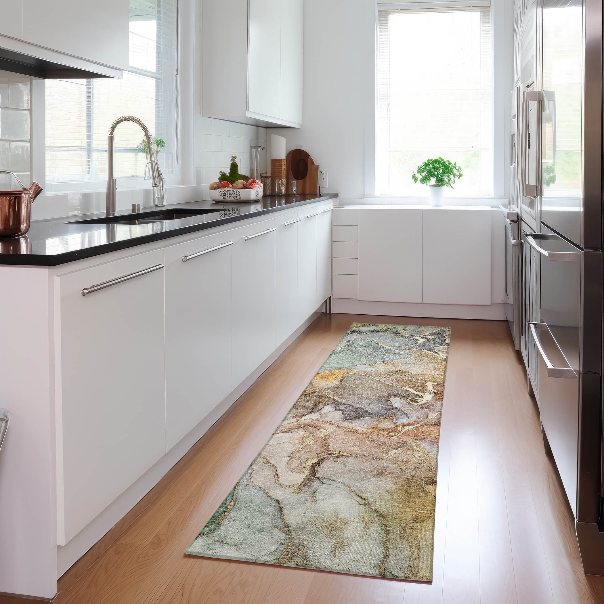 Tapis aquarelle Chantille lavable en machine pour intérieur/extérieur