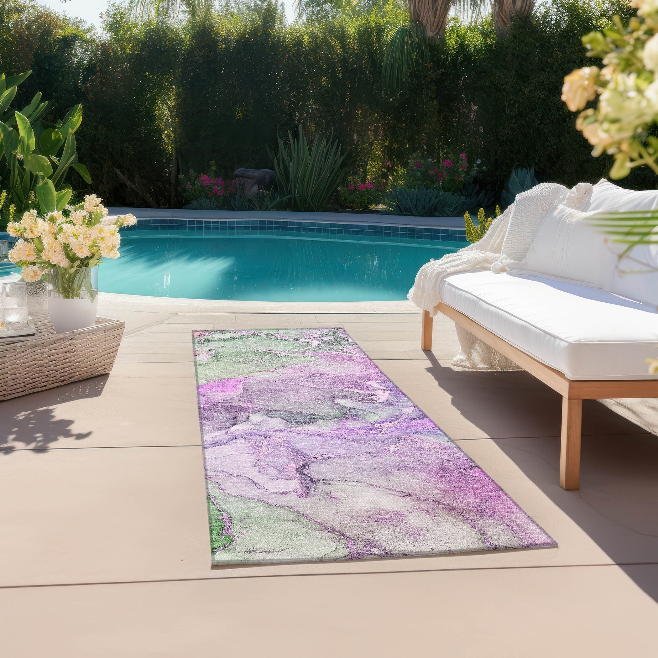 Tapis aquarelle Chantille lavable en machine pour intérieur/extérieur