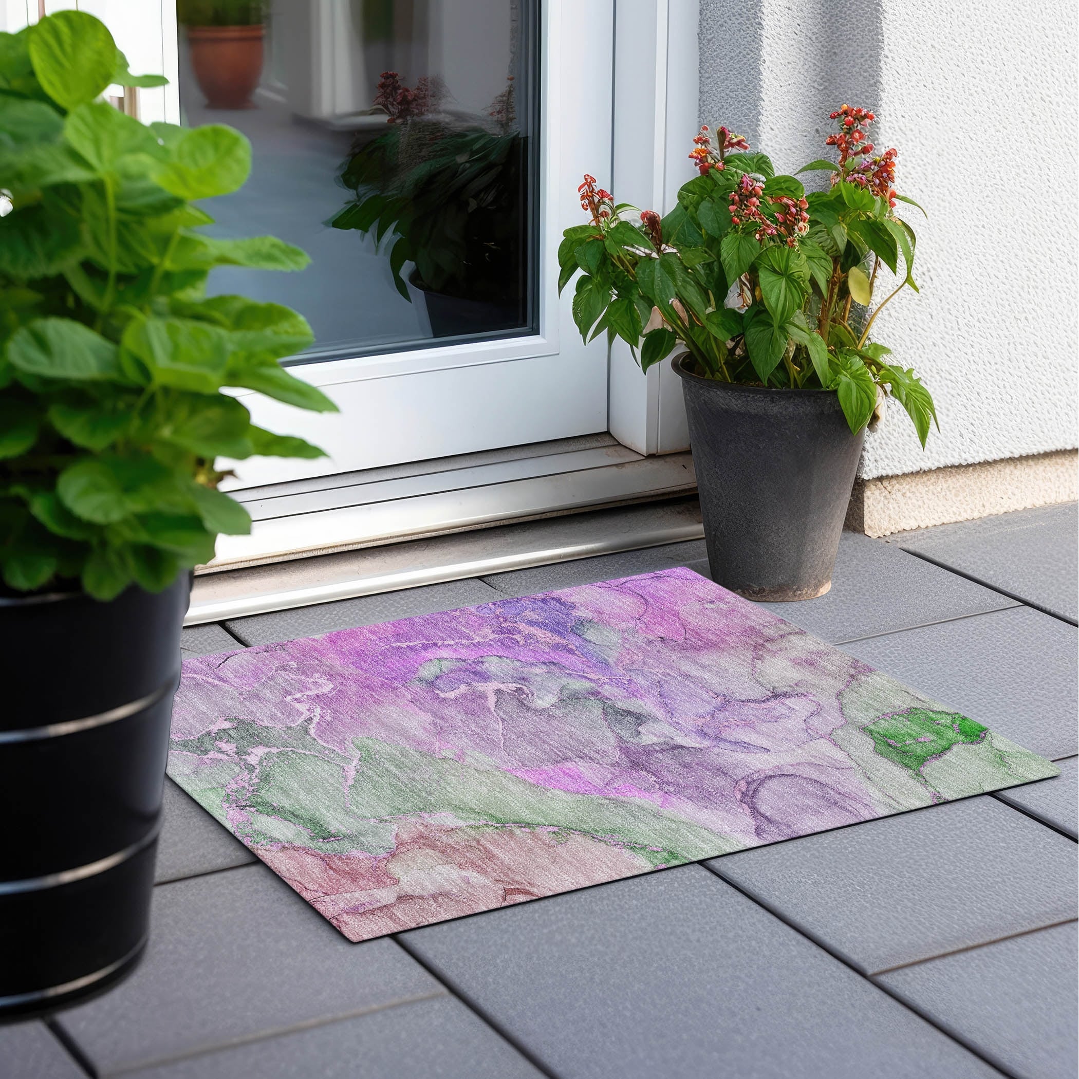 Tapis aquarelle Chantille lavable en machine pour intérieur/extérieur