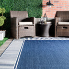 Tapis d'intérieur/extérieur classique à bordures Nuloom Leah
