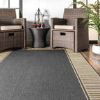 Tapis d'intérieur/extérieur classique à bordures Nuloom Leah