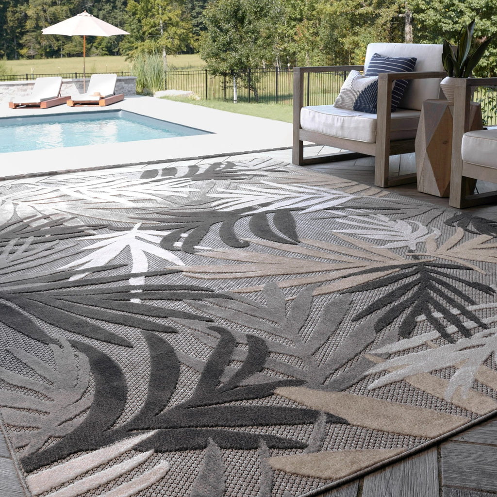 Tapis d'intérieur/extérieur à motif floral côtier Origin.