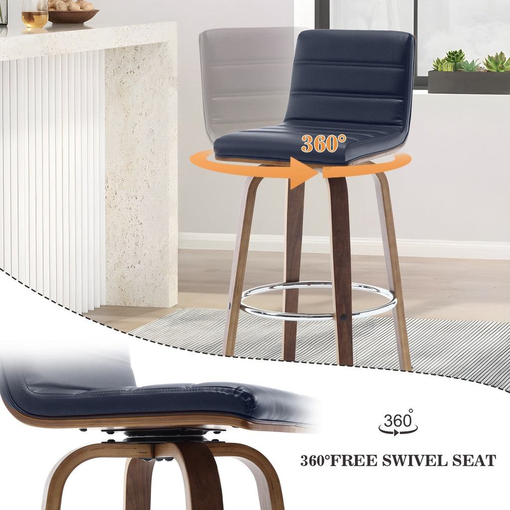 Tabourets de bar/comptoir pivotants en similicuir 26/29, lot de 2/3