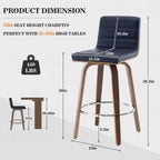 Tabourets de bar/comptoir pivotants en similicuir 26/29, lot de 2/3