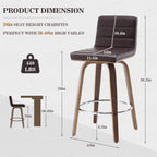 Tabourets de bar/comptoir pivotants en similicuir 26/29, lot de 2/3