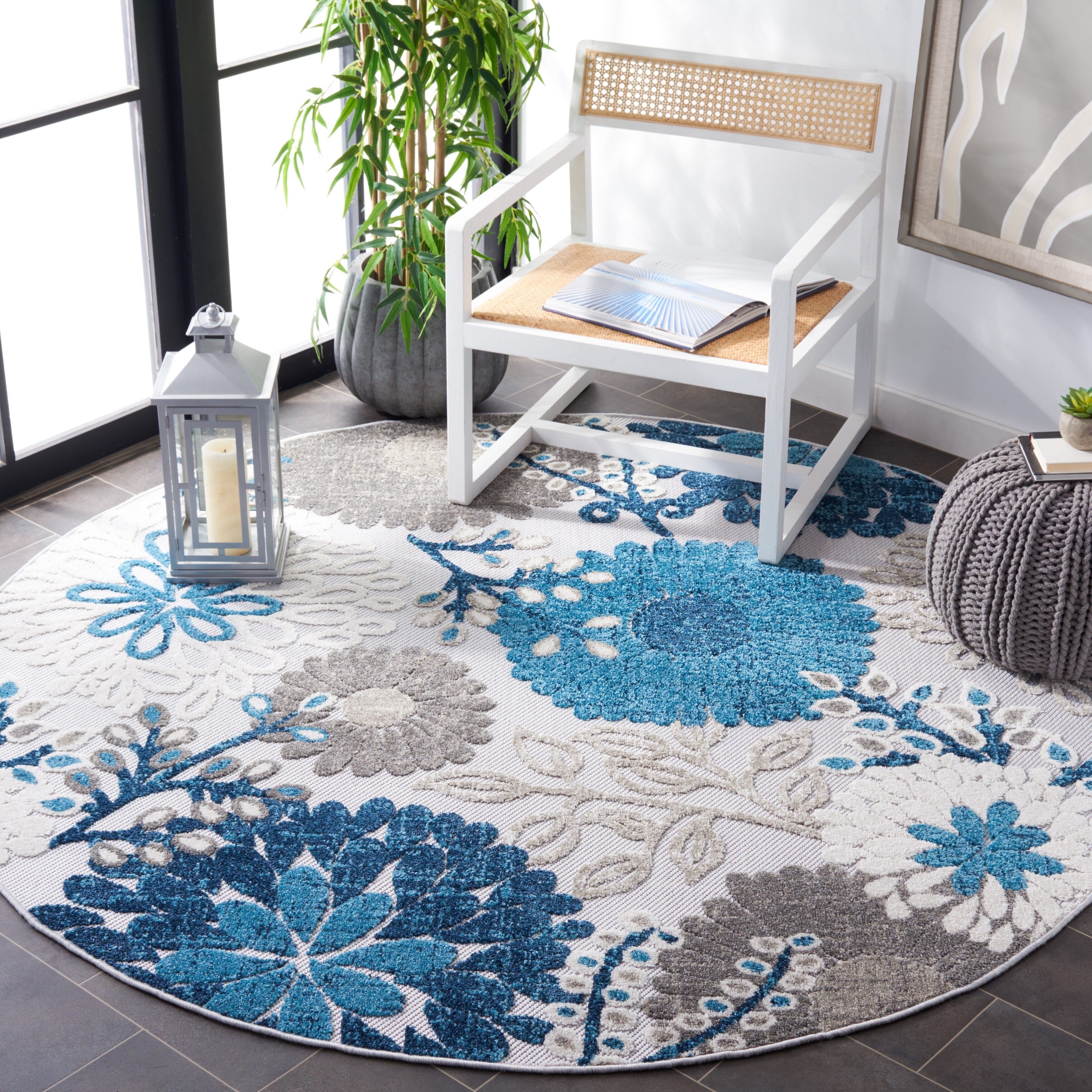 SAFAVIEH Tapis floral de patio imperméable intérieur/extérieur Cabana Hillechien