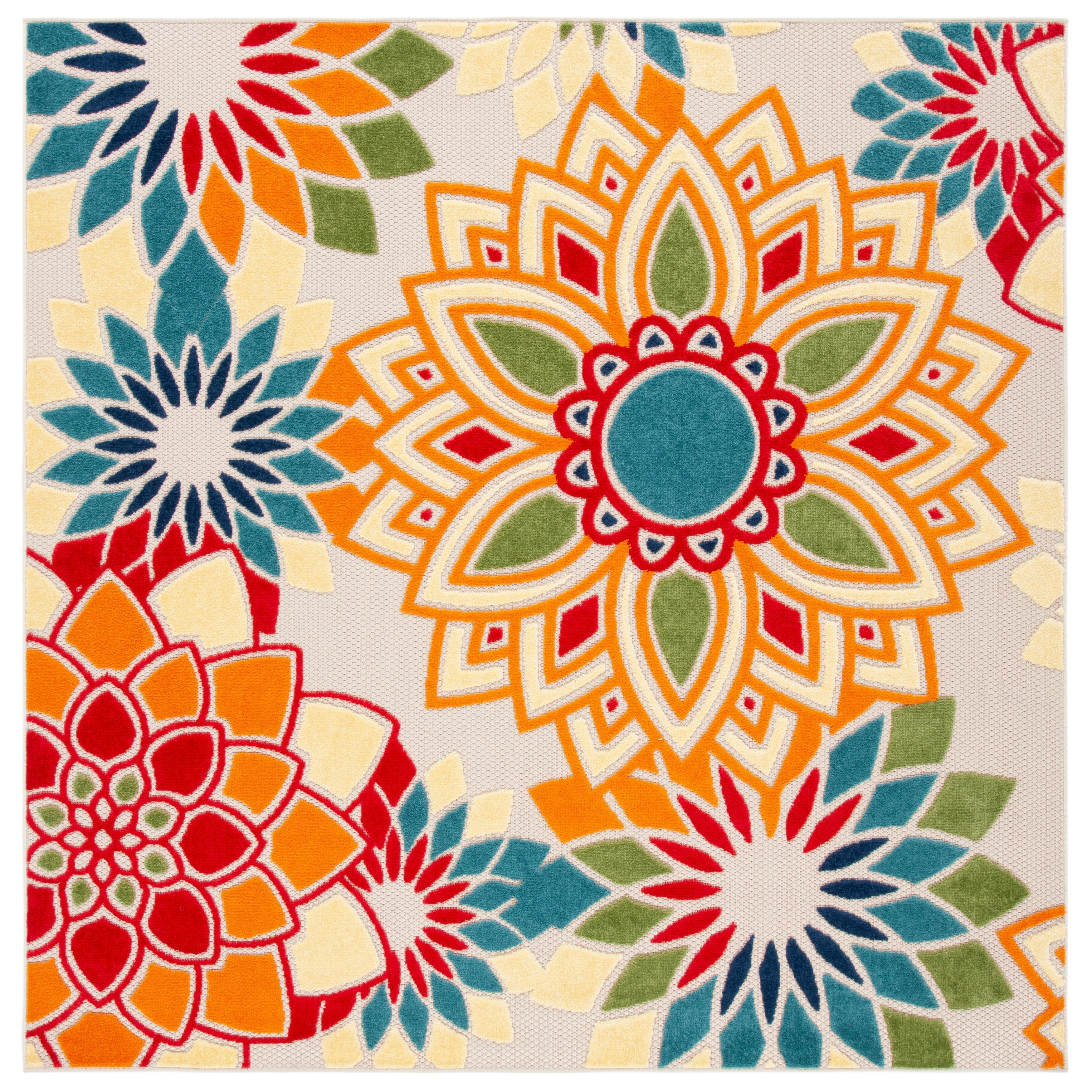 Tapis de patio imperméable à motif floral pour intérieur/extérieur SAFAVIEH Cabana Ingke