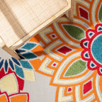 Tapis de patio imperméable à motif floral pour intérieur/extérieur SAFAVIEH Cabana Ingke