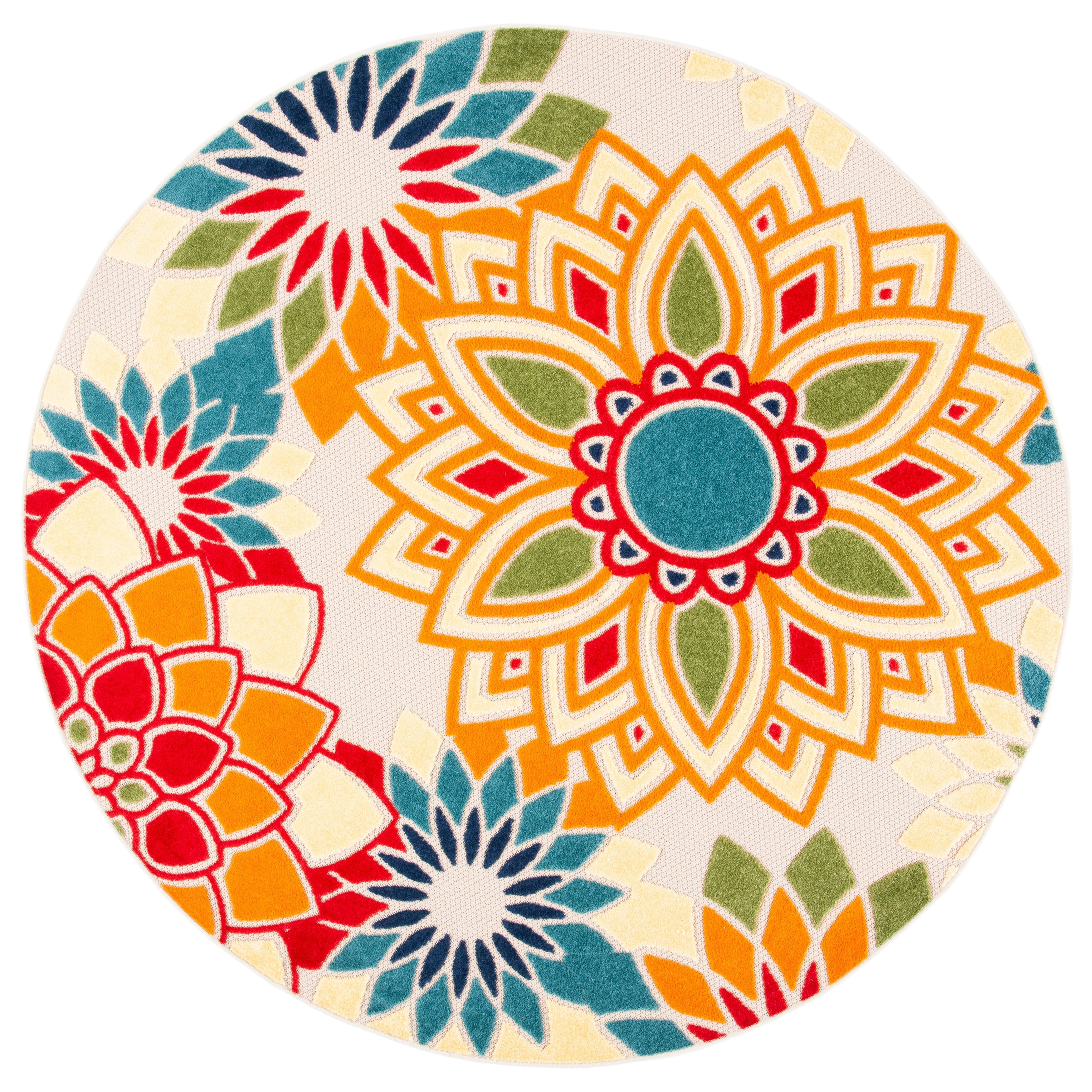 Tapis de patio imperméable à motif floral pour intérieur/extérieur SAFAVIEH Cabana Ingke