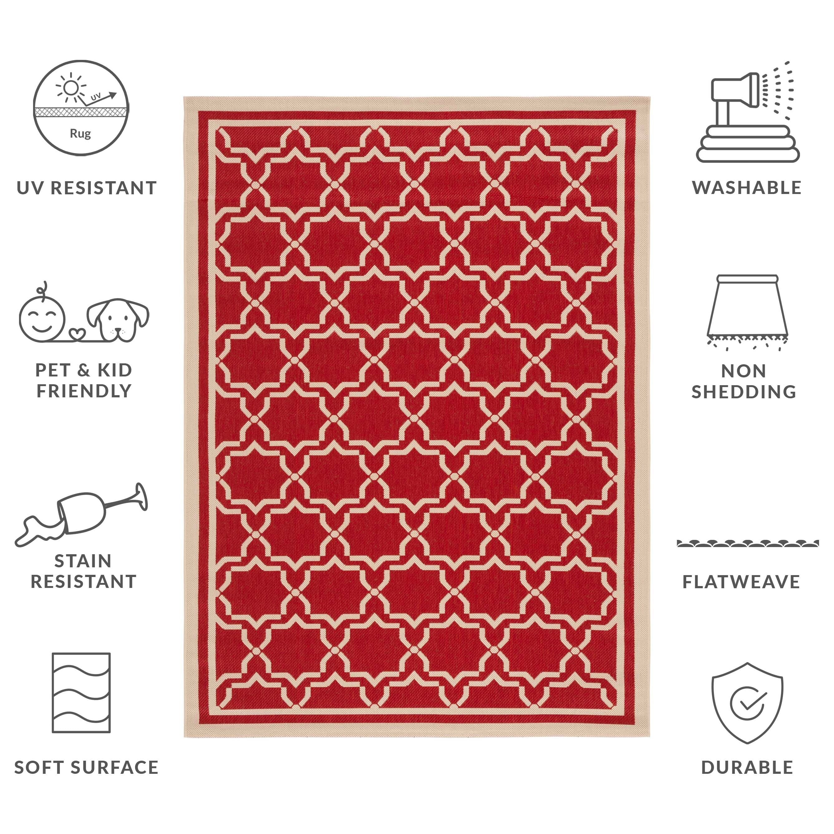 Tapis de jardin imperméable pour intérieur/extérieur SAFAVIEH Courtyard Gulsin