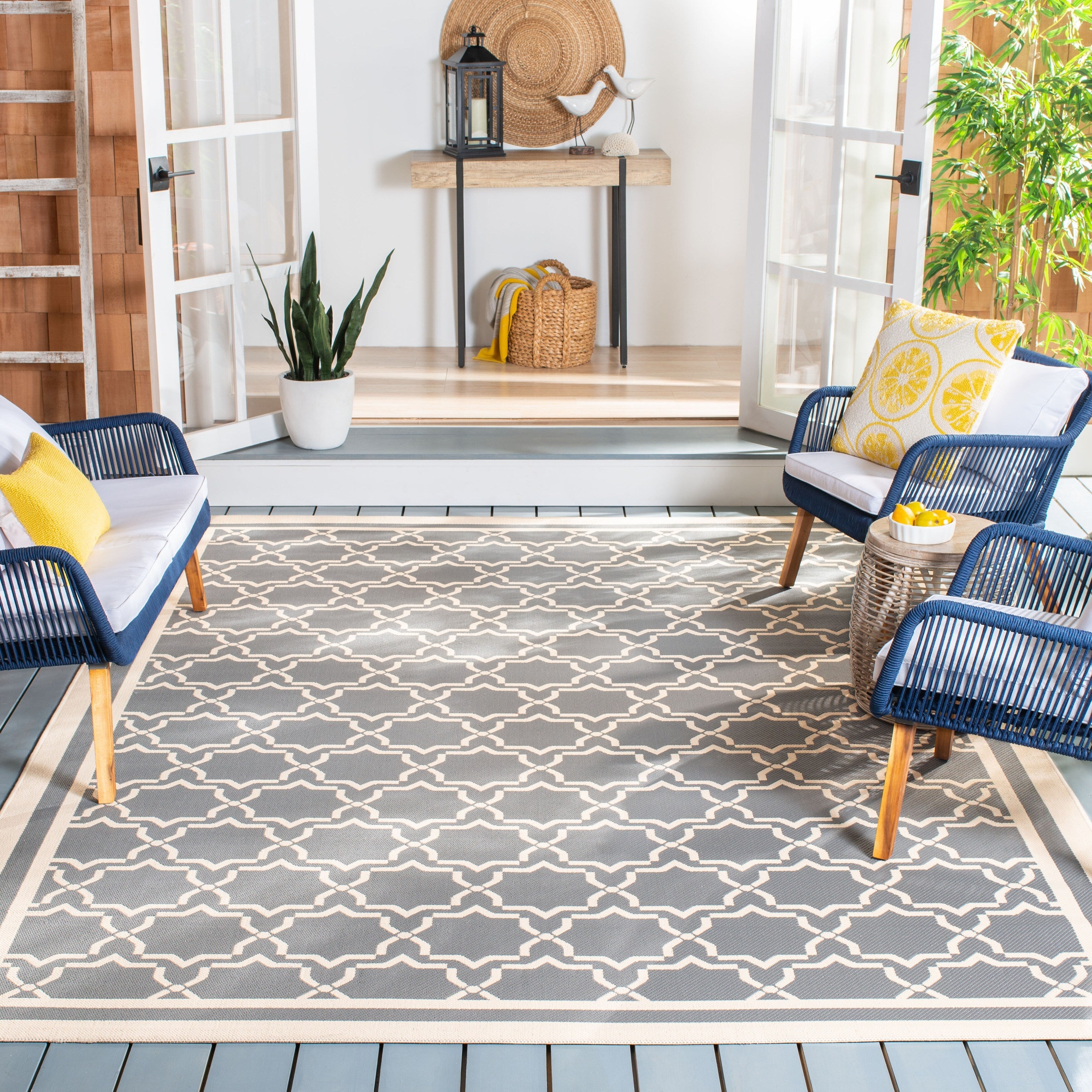 Tapis de jardin imperméable pour intérieur/extérieur SAFAVIEH Courtyard Gulsin