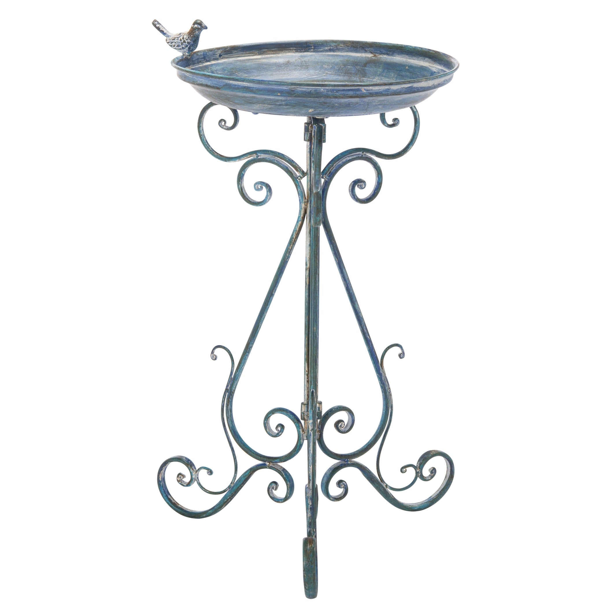 Bain d'oiseaux d'extérieur en fer forgé victorien Amya de SAFAVIEH - 16,5 l x 14,6 L x 29,1 H - 17 l x 15 P x 29 H