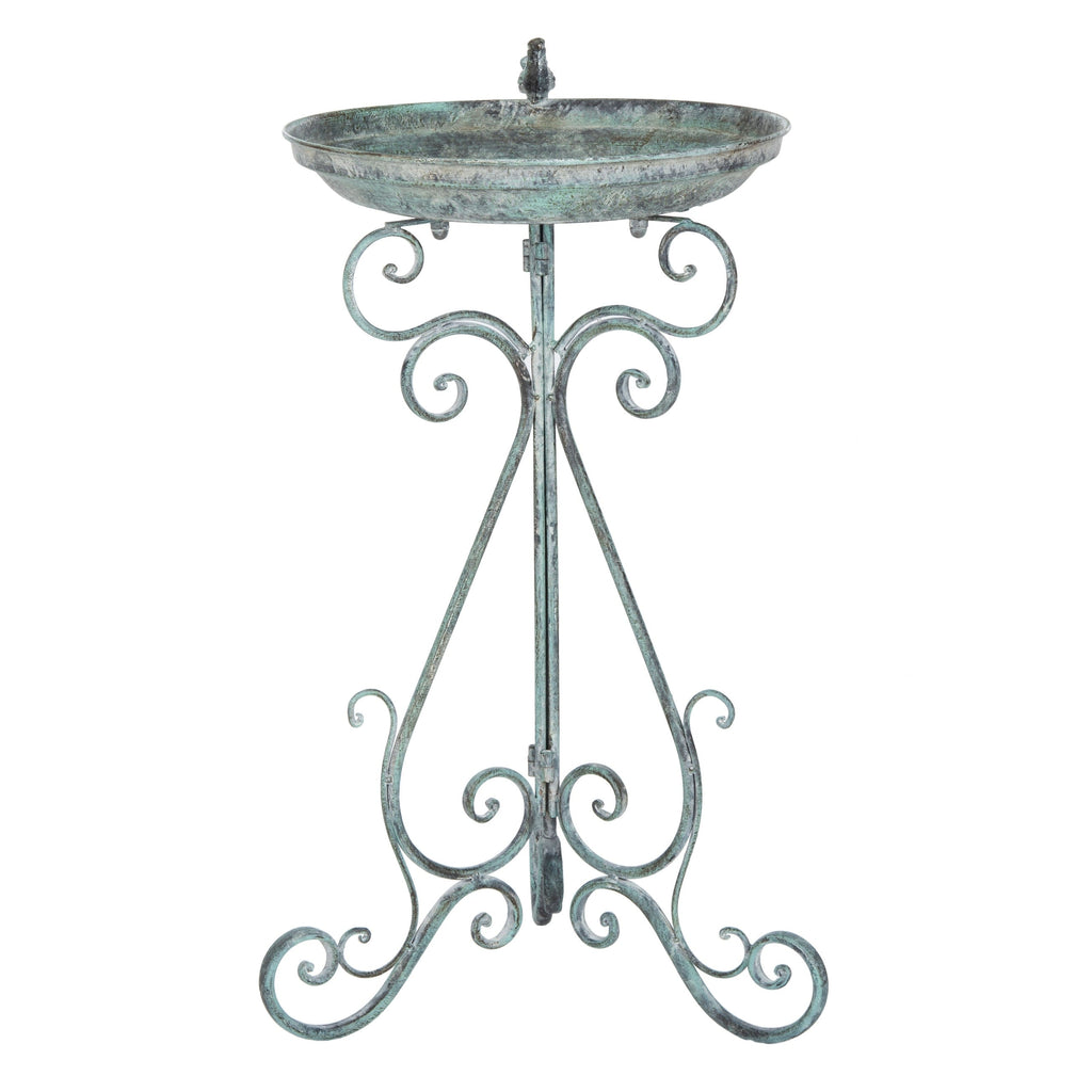 Bain d'oiseaux d'extérieur en fer forgé victorien Amya de SAFAVIEH - 16,5 l x 14,6 L x 29,1 H - 17 l x 15 P x 29 H