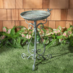 Bain d'oiseaux d'extérieur en fer forgé victorien Amya de SAFAVIEH - 16,5 l x 14,6 L x 29,1 H - 17 l x 15 P x 29 H