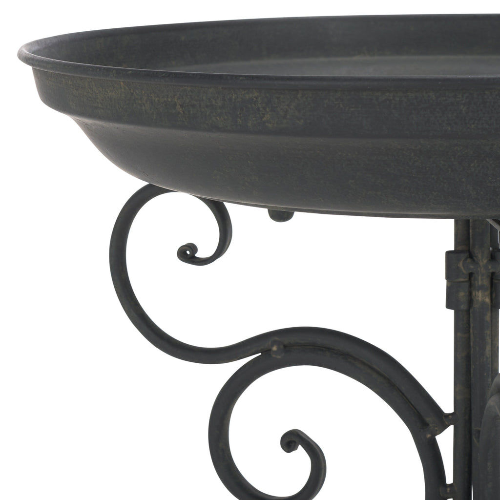 Bain d'oiseaux d'extérieur en fer forgé victorien Amya de SAFAVIEH - 16,5 l x 14,6 L x 29,1 H - 17 l x 15 P x 29 H