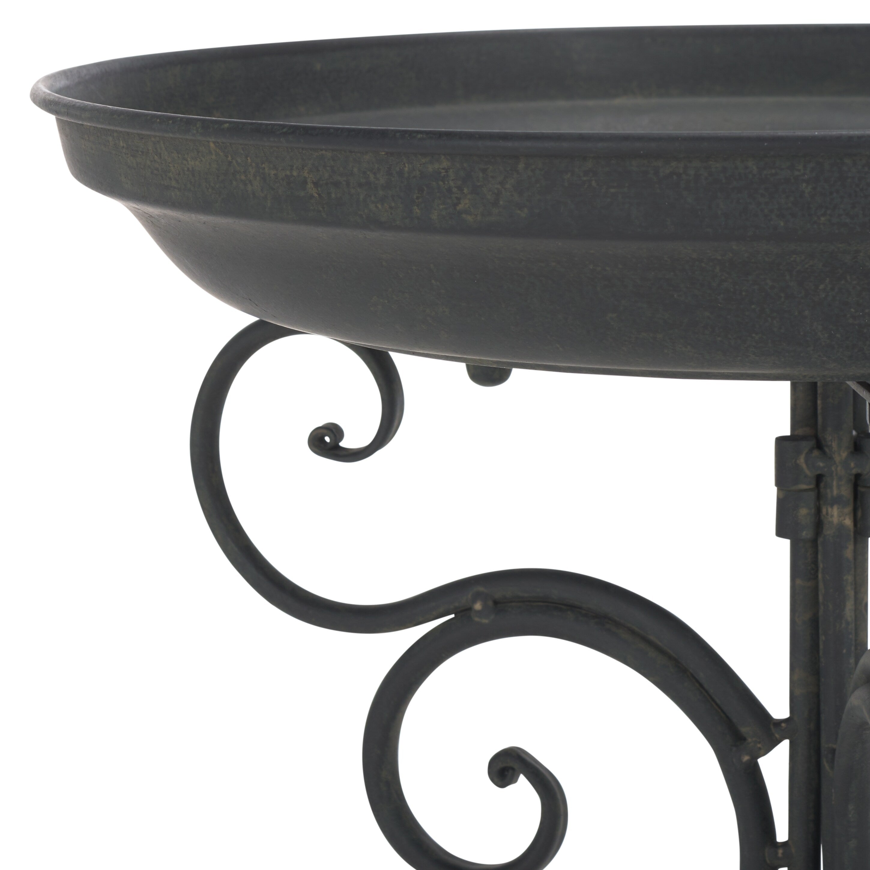 Bain d'oiseaux d'extérieur en fer forgé victorien Amya de SAFAVIEH - 16,5 l x 14,6 L x 29,1 H - 17 l x 15 P x 29 H
