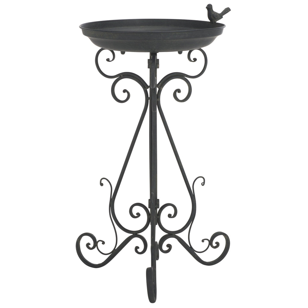 Bain d'oiseaux d'extérieur en fer forgé victorien Amya de SAFAVIEH - 16,5 l x 14,6 L x 29,1 H - 17 l x 15 P x 29 H