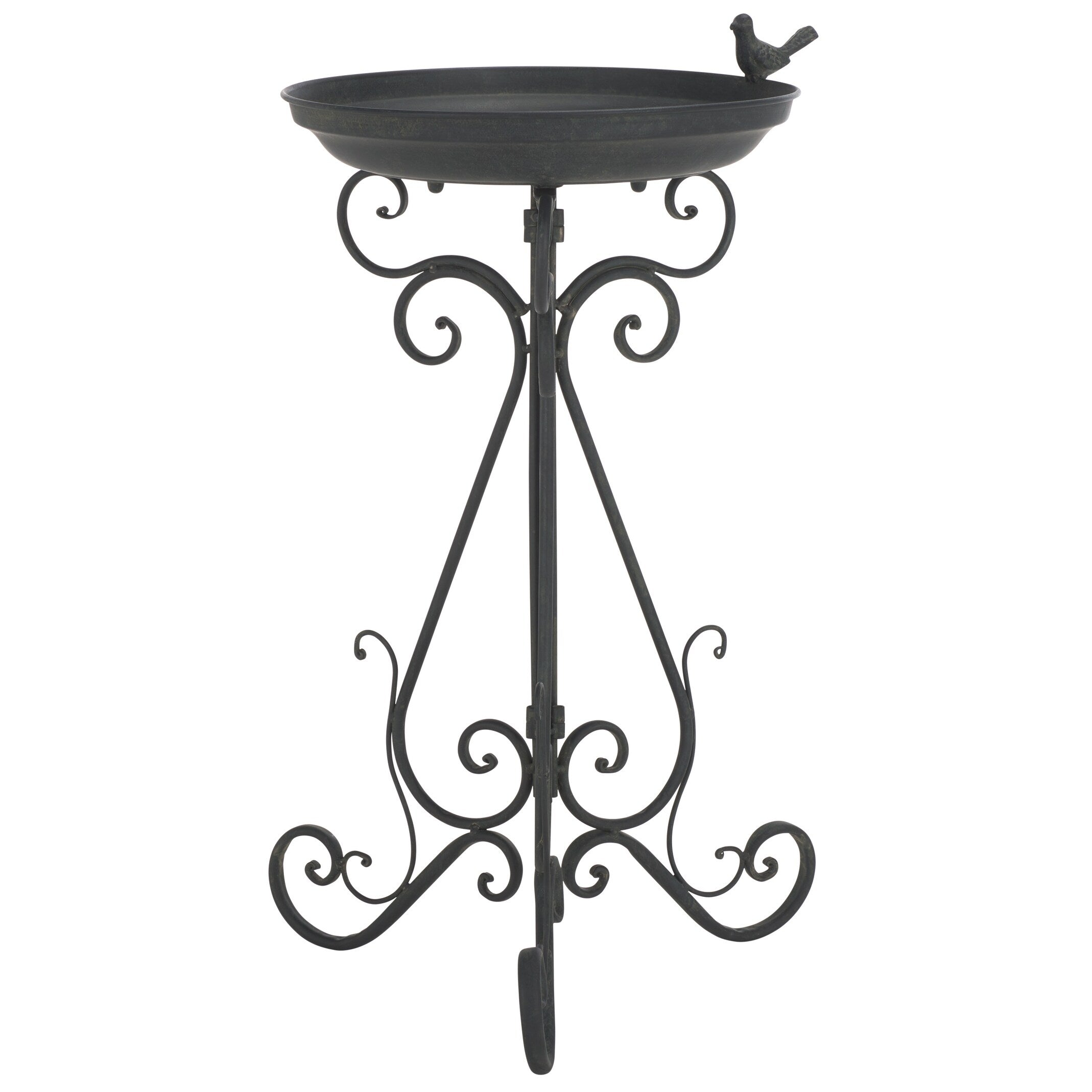 Bain d'oiseaux d'extérieur en fer forgé victorien Amya de SAFAVIEH - 16,5 l x 14,6 L x 29,1 H - 17 l x 15 P x 29 H