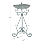 Bain d'oiseaux d'extérieur en fer forgé victorien Amya de SAFAVIEH - 16,5 l x 14,6 L x 29,1 H - 17 l x 15 P x 29 H