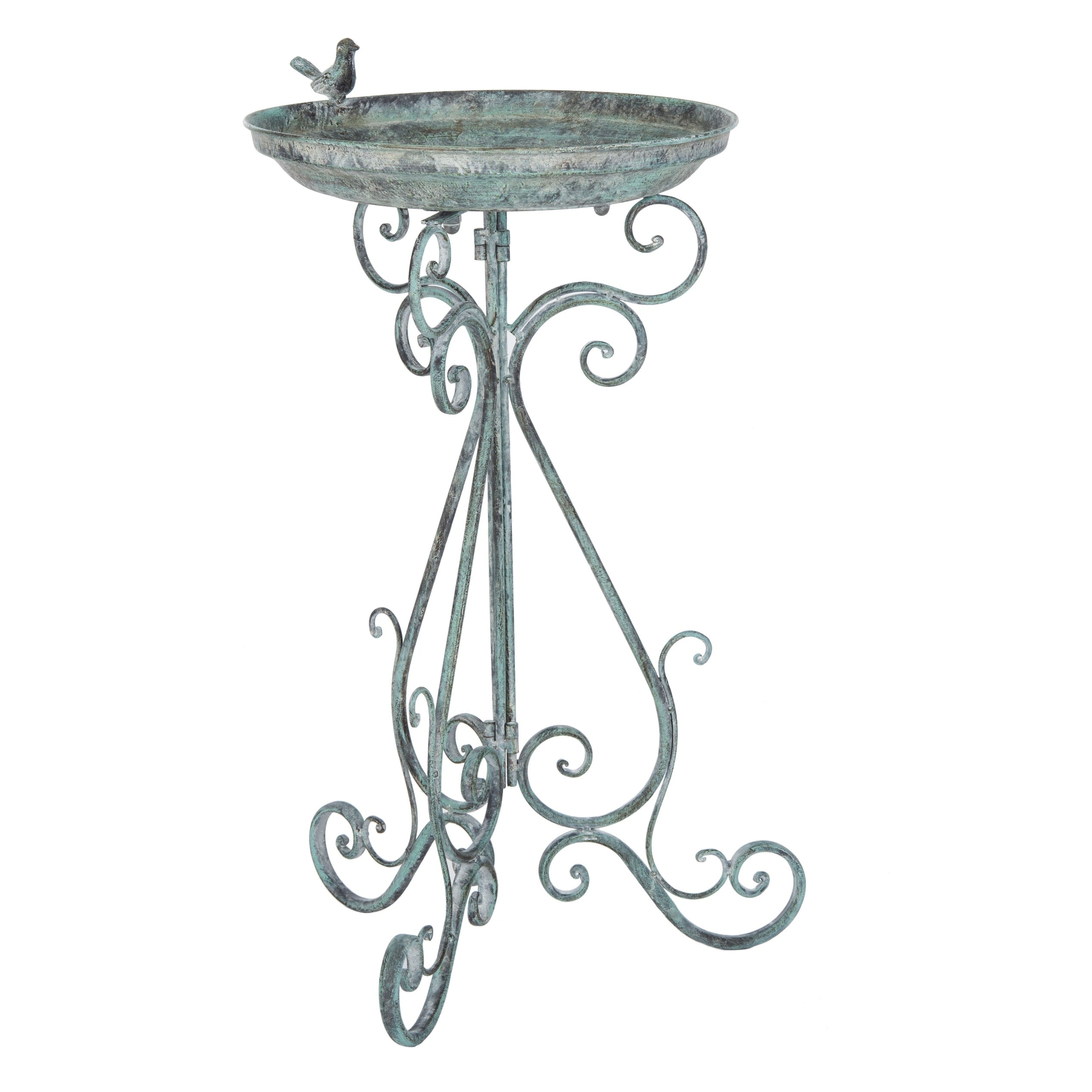 Bain d'oiseaux d'extérieur en fer forgé victorien Amya de SAFAVIEH - 16,5 l x 14,6 L x 29,1 H - 17 l x 15 P x 29 H