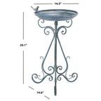 Bain d'oiseaux d'extérieur en fer forgé victorien Amya de SAFAVIEH - 16,5 l x 14,6 L x 29,1 H - 17 l x 15 P x 29 H