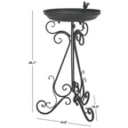Bain d'oiseaux d'extérieur en fer forgé victorien Amya de SAFAVIEH - 16,5 l x 14,6 L x 29,1 H - 17 l x 15 P x 29 H