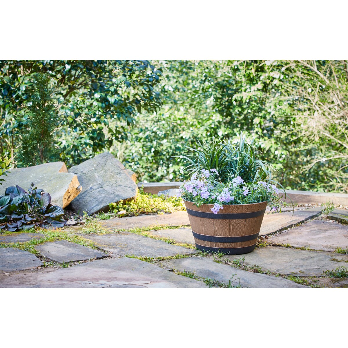 Jardinière en forme de tonneau de whisky Southern Patio