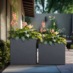 Jardinières rectangulaires en béton de grande taille / Grandes jardinières d'intérieur et d'extérieur