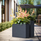 Jardinières rectangulaires en béton de grande taille / Grandes jardinières d'intérieur et d'extérieur