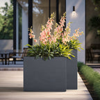 Jardinières rectangulaires en béton de grande taille / Grandes jardinières d'intérieur et d'extérieur