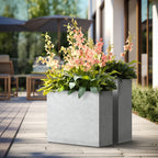 Jardinières rectangulaires en béton de grande taille / Grandes jardinières d'intérieur et d'extérieur