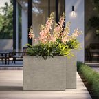 Jardinières rectangulaires en béton de grande taille / Grandes jardinières d'intérieur et d'extérieur