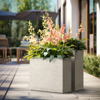 Jardinières rectangulaires en béton de grande taille / Grandes jardinières d'intérieur et d'extérieur