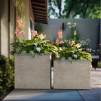 Jardinières rectangulaires en béton de grande taille / Grandes jardinières d'intérieur et d'extérieur