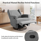 Ensemble de 2 fauteuils inclinables pivotants et rembourrés en chenille/boucle