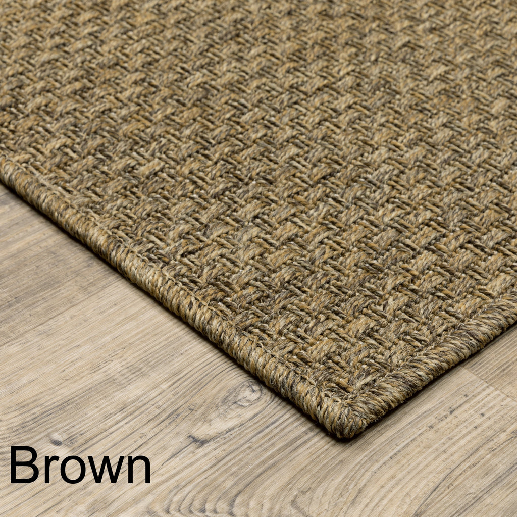 Tapis d'intérieur et d'extérieur en tissage panier ton sur ton Vista Home Kauai.