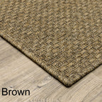 Tapis d'intérieur et d'extérieur en tissage panier ton sur ton Vista Home Kauai.