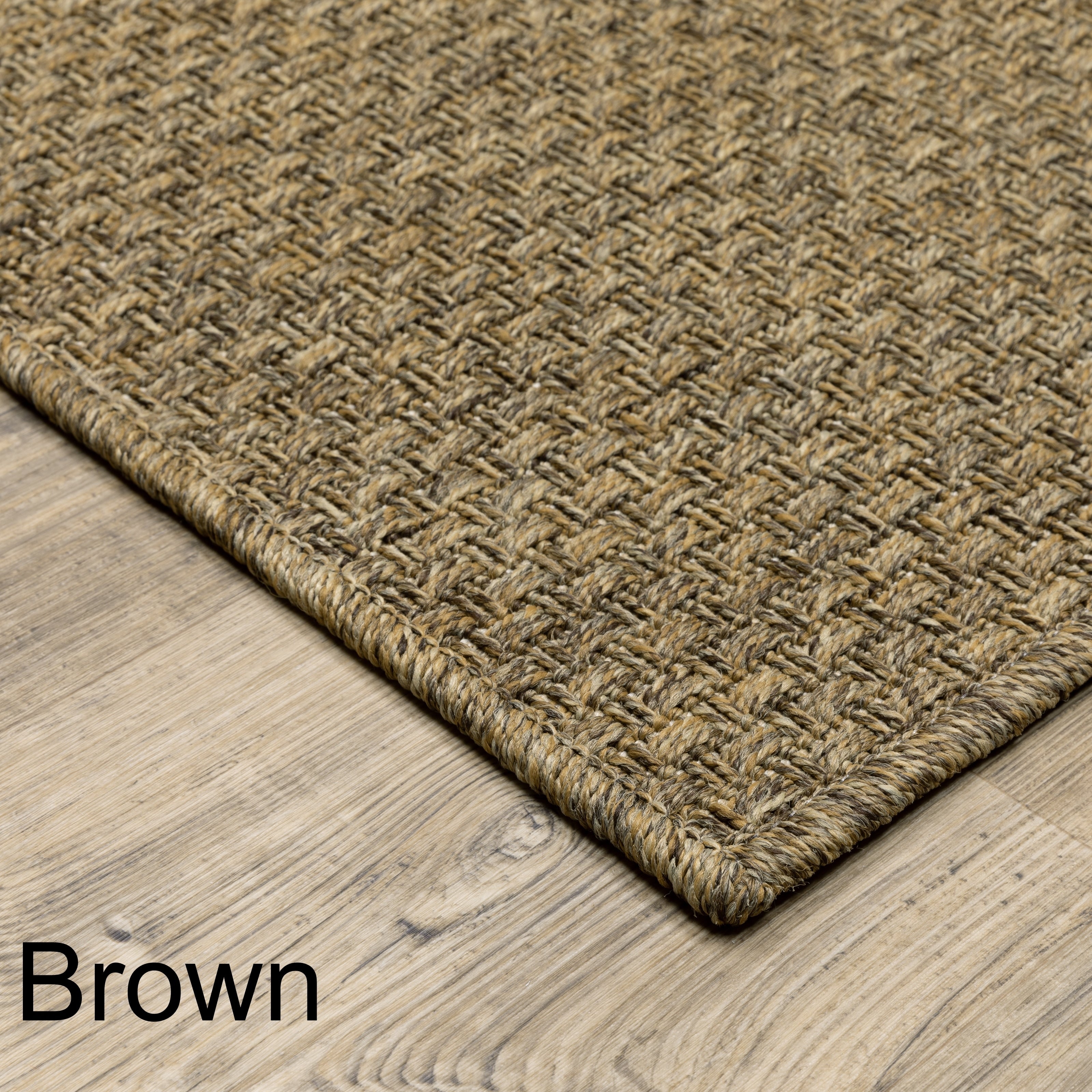 Tapis d'intérieur et d'extérieur en tissage panier ton sur ton Vista Home Kauai.