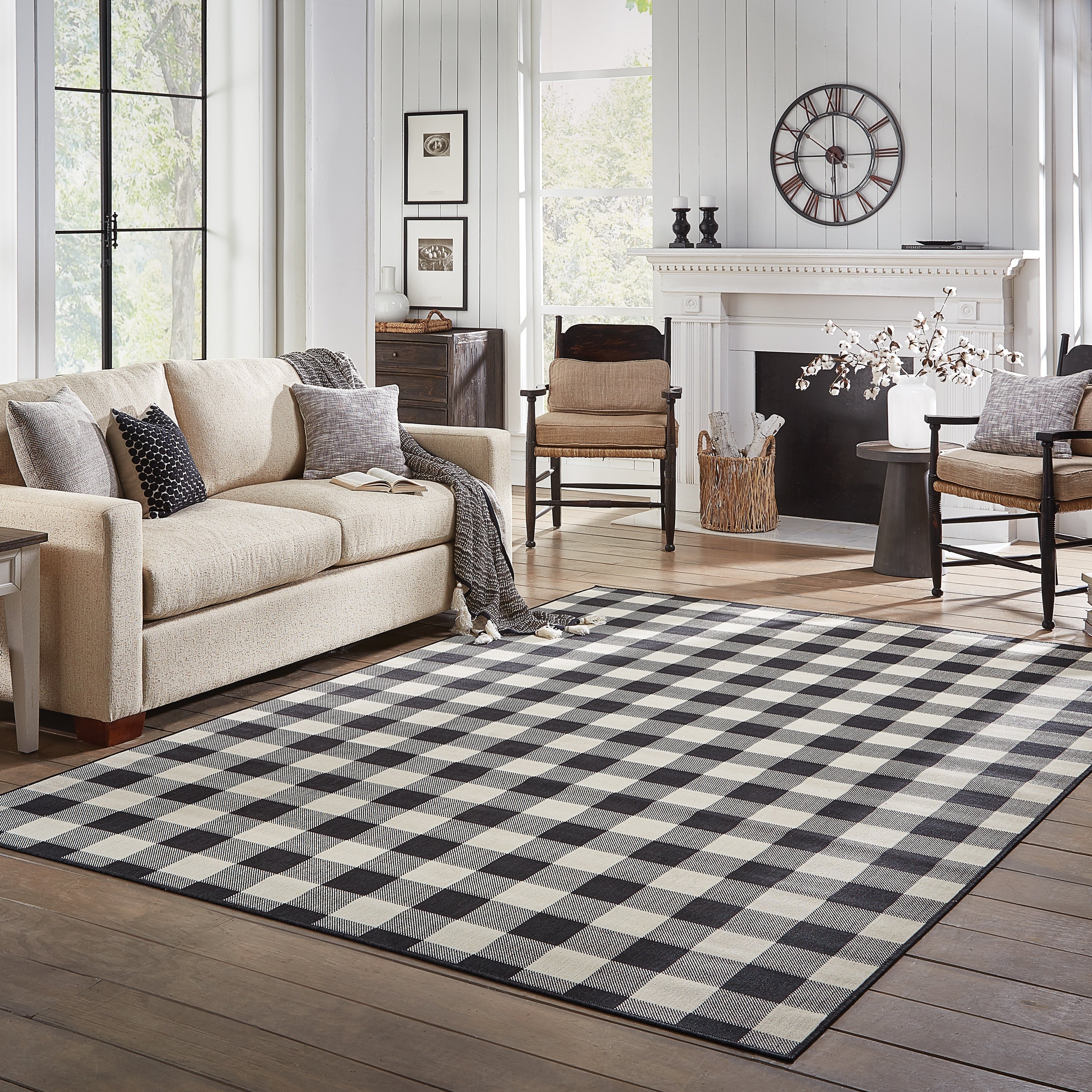 Tapis d'intérieur/extérieur à carreaux vichy de Vista Home Malta