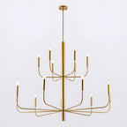 Lustre chandelier minimaliste à 15 lumières, 2 niveaux, design ancien - 48