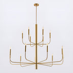 Lustre chandelier minimaliste à 15 lumières, 2 niveaux, design ancien - 48