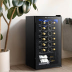 Réfrigérateur à vin/boissons de 17 pouces, 28 bouteilles, en acier inoxydable, pour usage domestique et commercial