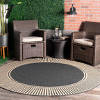 Tapis d'intérieur/extérieur classique à bordures Nuloom Leah